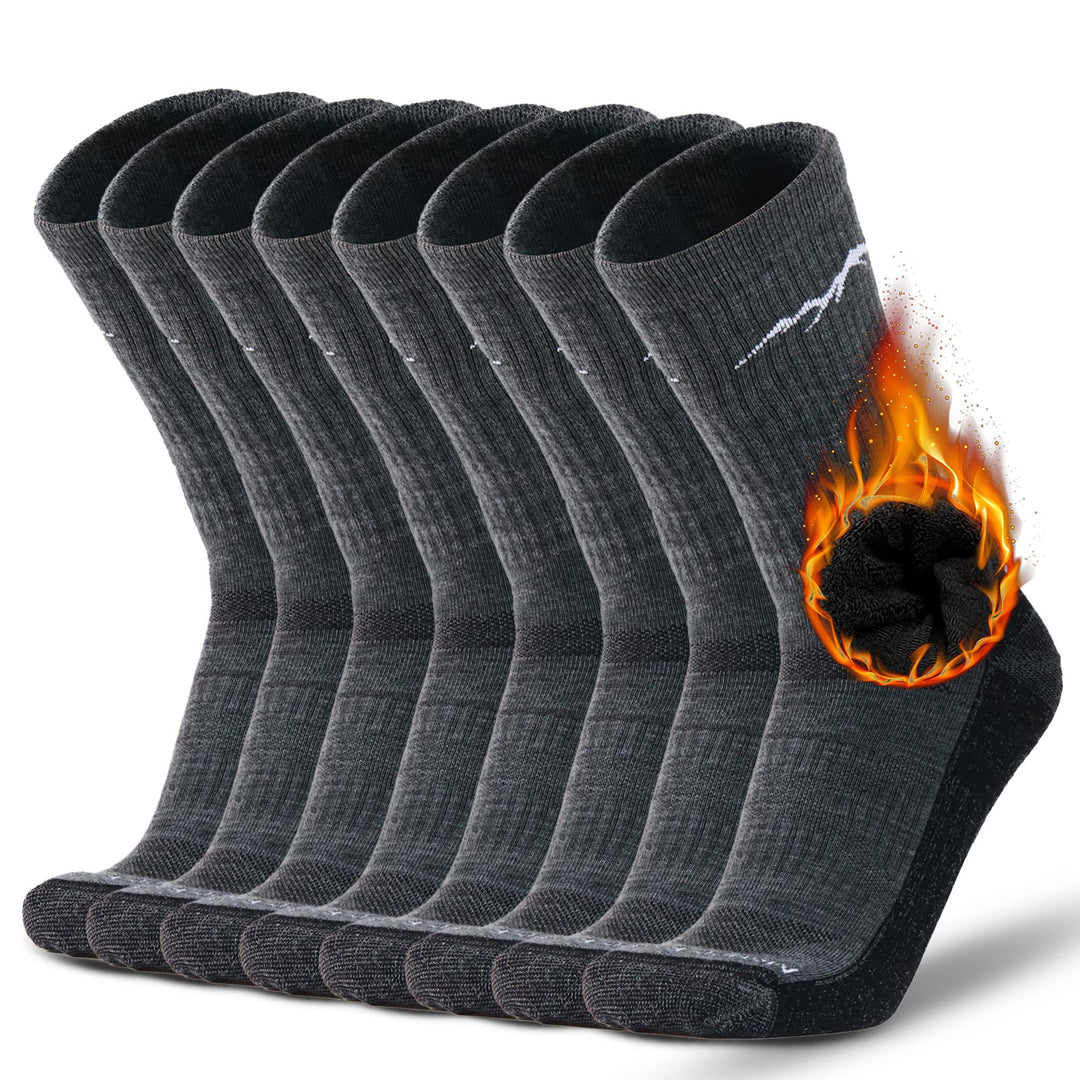 Men's 4 Pairs Organic Merino Wool Socks Charcoal Gray - MT16