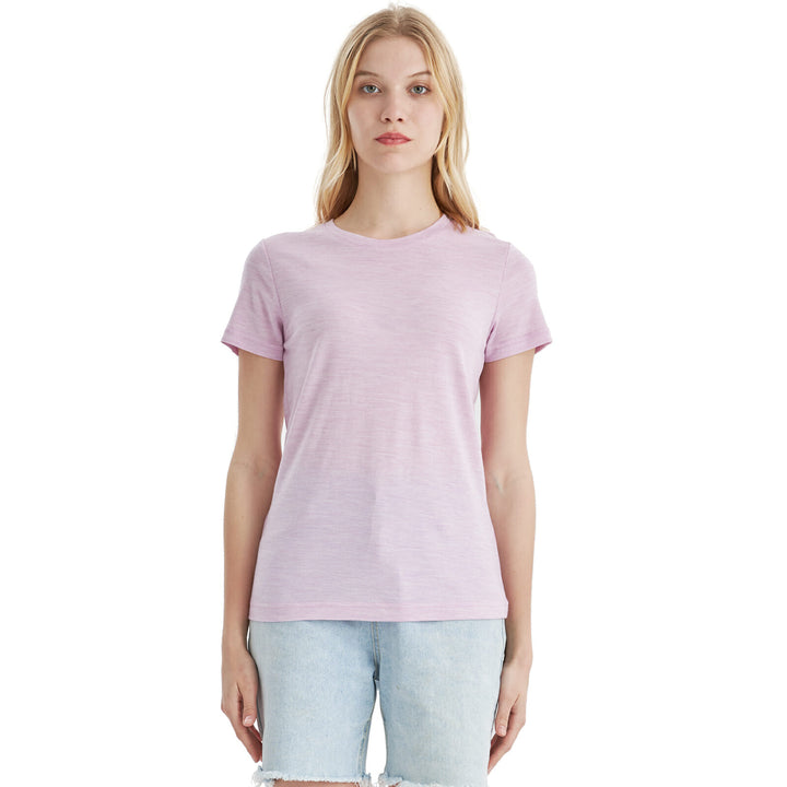 Women’s 100% Merino Wool T-Shirt Pink Heather MT02