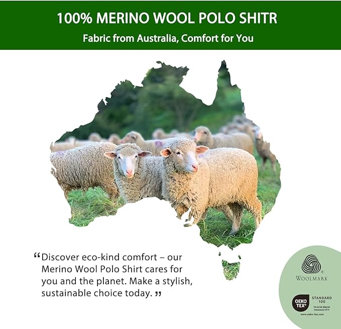 Men's 100% Merino Wool Polo Shirts Deep Royal - MT24