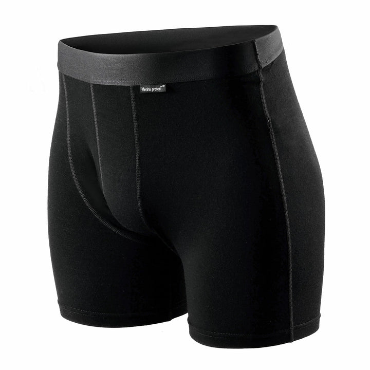 Men's 100% Merino Wool Underwear Boxer Briefs Black - MT15