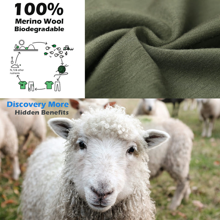 Unisex 100% Merino Wool Neck Gaiters Dark Green - MT06