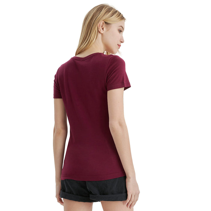 Women’s 100% Merino Wool T-Shirt Dark Red - MT02