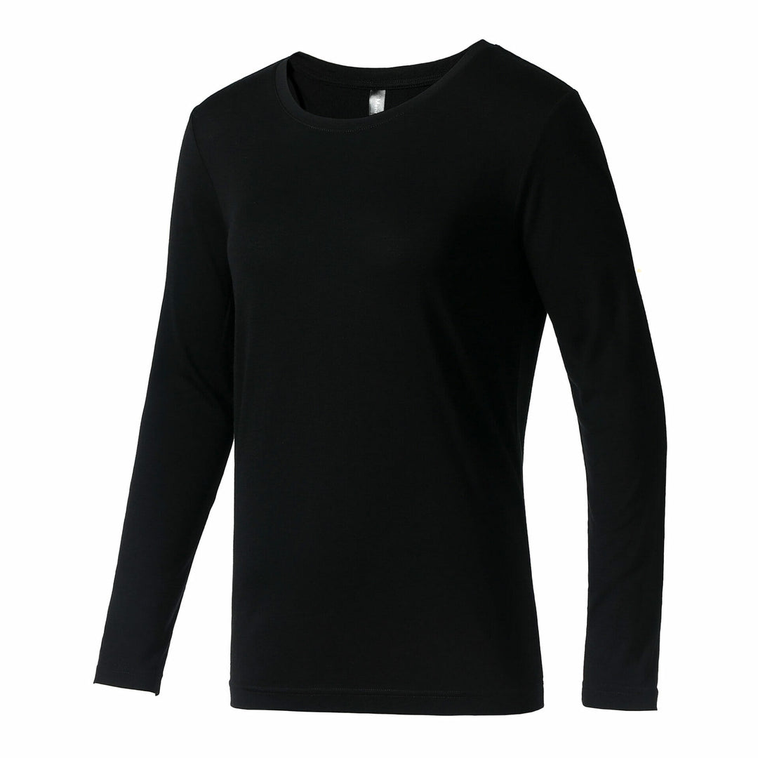 Women’s 100% Merino Wool Long Sleeve T-Shirt Black - MT04