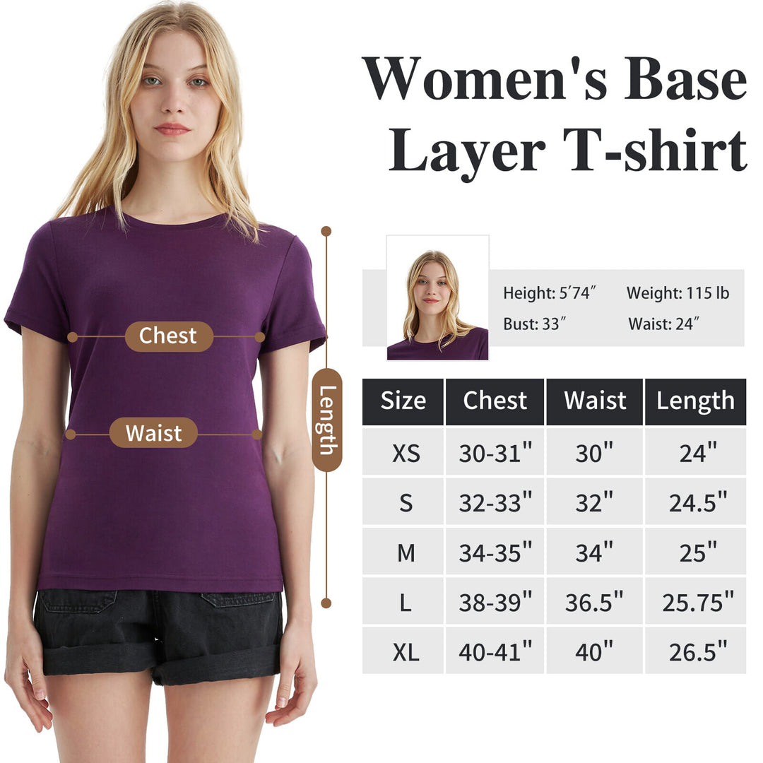 Women’s 100% Merino Wool T-Shirt Dark Purple - MT02