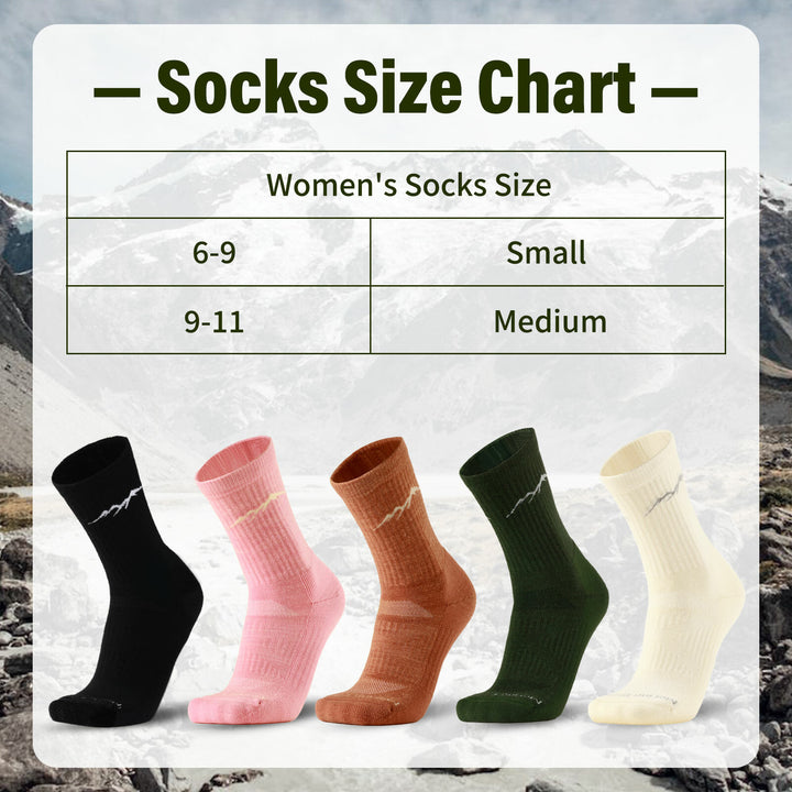Women’s 4 Pairs Organic Merino Wool Socks Black - MT17