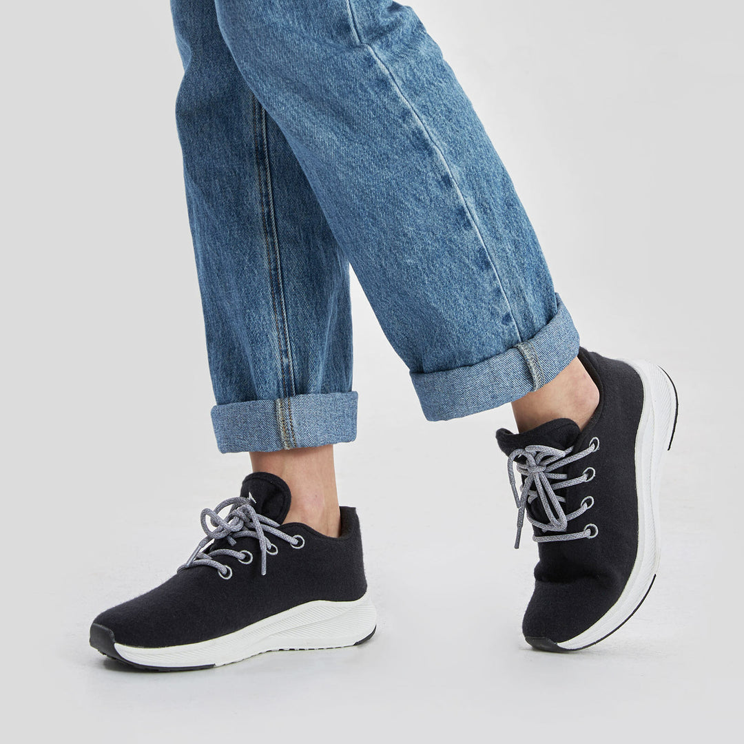 Women’s 100% Merino Wool Lace-up Sneaker Dark Grey - MT12
