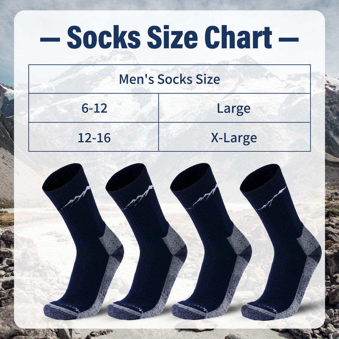 Men's 4 Pairs Organic Merino Wool Socks Navy - MT16