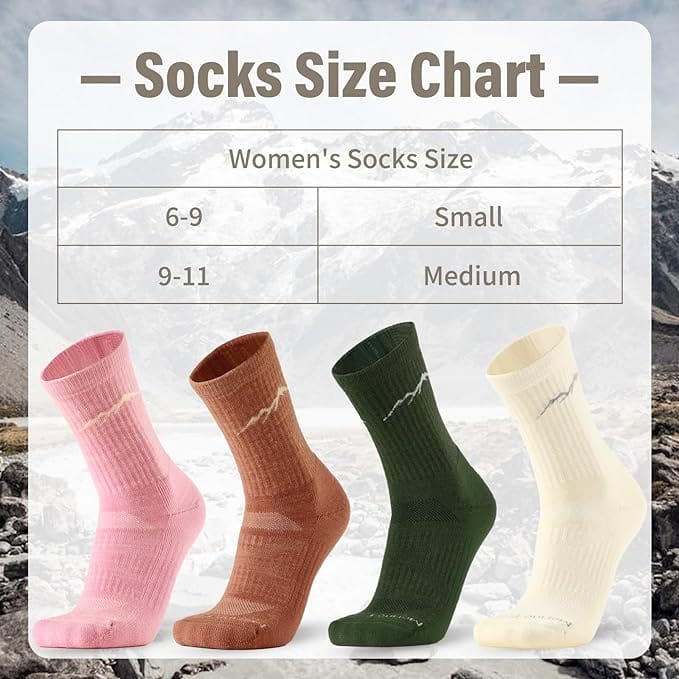 Women’s 4 Pairs Organic Merino Wool Socks Beige - MT17